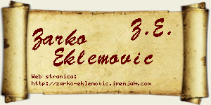 Žarko Eklemović vizit kartica